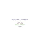 book Lecture Notes for Abstract Algebra I [Lecture notes]