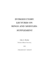 book [Online supplements to "Introductory lectures on rings and modules"]