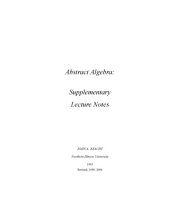 book Abstract Algebra [Supplementary Lecture Notes]