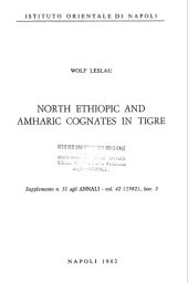 book North Ethiopic and Amharic cognates in Tigre