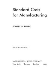 book Standard costs for manufacturing