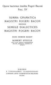 book Summa gramatica necnon sumule dialectices