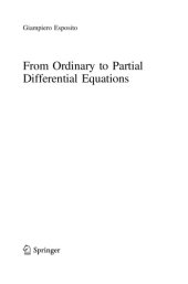 book From Ordinary to Partial Differential Equations