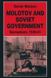 book Molotov and Soviet Government: Sovnarkom, 1930–41