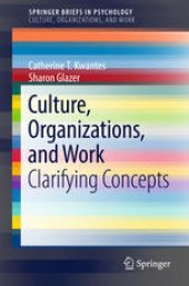 book Culture, Organizations, and Work: Clarifying Concepts