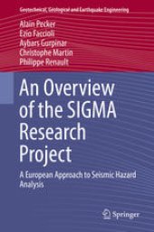 book An Overview of the SIGMA Research Project: A European Approach to Seismic Hazard Analysis