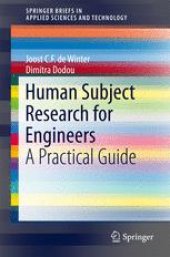 book Human Subject Research for Engineers : A Practical Guide