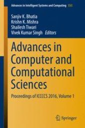 book Advances in Computer and Computational Sciences: Proceedings of ICCCCS 2016, Volume 1