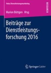 book Beiträge zur Dienstleistungsforschung 2016