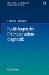 book Rechtsfragen der Präimplantationsdiagnostik