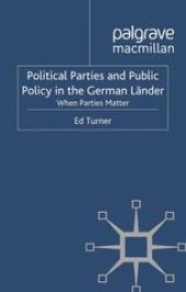 book Political Parties and Public Policy in the German Länder: When Parties Matter