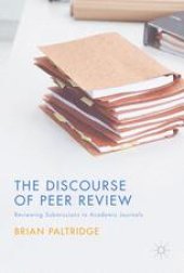 book The Discourse of Peer Review: Reviewing Submissions to Academic Journals