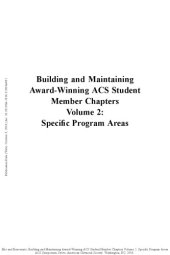 book Building and Maintaining Award-Winning ACS Student Member Chapters, v 2 - Specific Program Areas