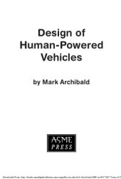 book Design of human-powered vehicles