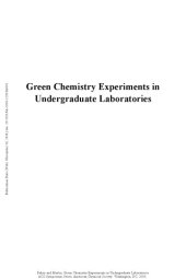 book Green chemistry experiments in undergraduate laboratories