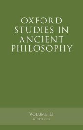 book Oxford Studies in Ancient Philosophy, Volume LI