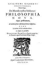 book De mundo nostro sublunari philosophia nova