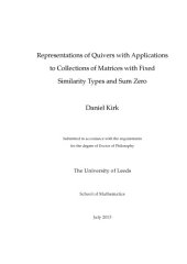 book Representations of Quivers with Applications to Collections of Matrices with Fixed Similarity Types and Sum Zero [thesis]