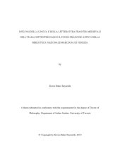 book Influssi della lingua e della letteratura francesi medievali nell’Italia settentrionale e il Fondo Francese Antico della Biblioteca Nazionale Marciana di Venezia [thesis]