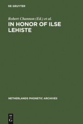 book In honor of Ilse Lehiste : Ilse Lehiste Pühendusteos