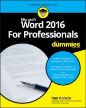 book Microsoft Word 2016 For Professionals For Dummies