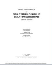 book Student Solutions Manual for Single Variable Calculus: Early Transcendentals