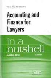 book Accounting and finance for lawyers in a nutshell