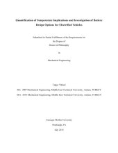 book Quantification of Temperature Implications and Investigation of Battery Design Options for Electrified Vehicles