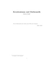 book Kreationismus und Mathematik [Lecture notes]