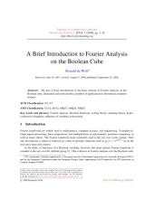 book A Brief Introduction to Fourier Analysis on the Boolean Cube