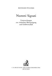 book Nummi Signati: Untersuchungen zur römischen Münzprägung und Geldwirtschaft