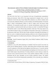 book Thermodynamic Analysis of Porous Medium Combustion Engine Cycles Based on Exergy