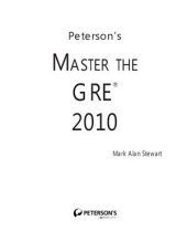 book Stewart Master the GRE 2010