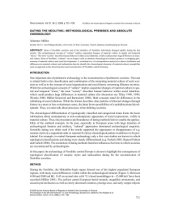 book Dating the Neolithic: methodological premises and absolute chronology