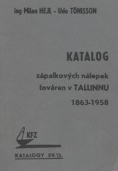 book Katalog zápalkových nálepek továren v TALLINNU. 1863-1958