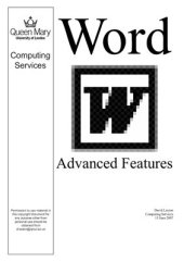 book Word Advanced Features