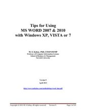 book Tips for Using MS-Word 2007 & 2010