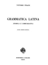 book Grammatica latina storica e comparativa