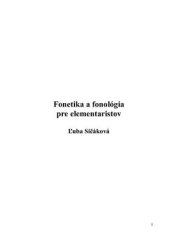 book Fonetika a fonológia pre elementaristov (Фонетика и фонология для студентов - преподавателей начальной школы)