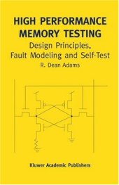 book High Performance Memory Testing Design Principles Fault Modeling