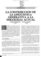 book La contribución de la lingüistica generativa a la psicología actual