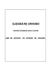 book Urhobo Grammar basic course