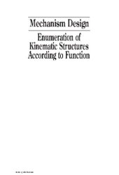 book Mechanism Design Enumeration of Kinematic Structures According to Function