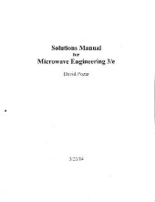 book Microwave Engineering - Solutions Manual