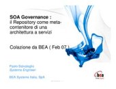 book SOA Governance: the repository as a destination container of architecture to services