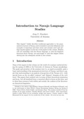 book Introduction to Navajo Language Studies