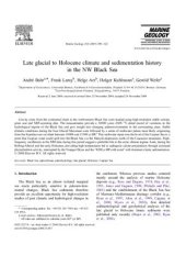 book Late glacial to Holocene climate and sedimentation history in the NW Black Sea