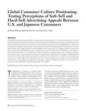 book Global Consumer Culture Positioning: Testing Perceptions of Soft-Sell and Hard-Sell Advertising Appeals Between U.S. and Japanese Consumers