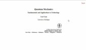 book Quantum Mechanics - Fundamentals and Applications to Technology