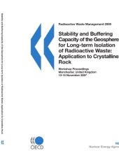 book Radioactive Waste Management Stability and Buffering Capacity of the Geosphere for Long-term Isolati